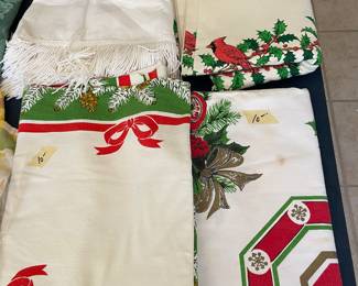Vintage Christmas table cloths