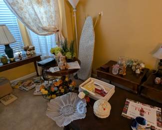 Ironing Board, Crystal Dishes, Serving Dishes,. Figurines 