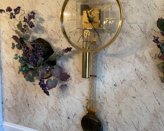 Howard Miller Wall Clock Brass Lucite