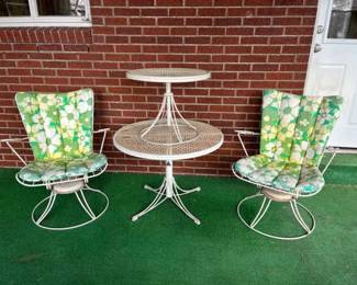 013 MCM Homecrest Swivel Chairs (2) And Adjustable Height Round Tables (2)