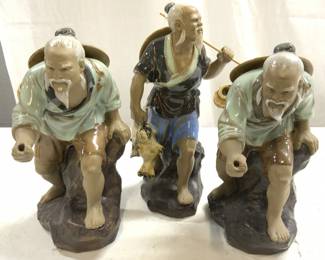 Lot 3 Assorted Asian Ceramic Male Figures
