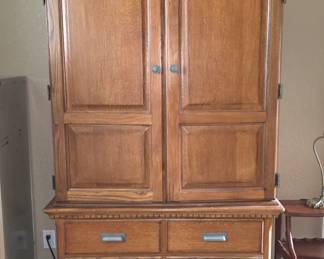 Oak Armoire with 6 Drawers