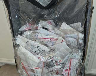 Large Bag of Plastic Ware and Coffee Misc