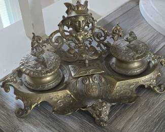 Antique Ink Well Set