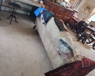 camel back sofa, great bones, needs updating. 