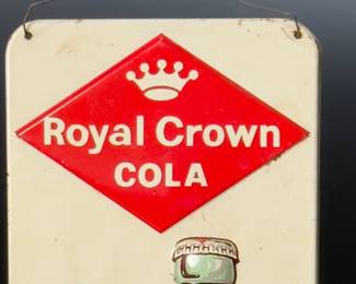 Vintage RC Royal Crown Cola Thermometer Embossed Bottle Advertising Sign 