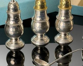 5pc Webster Sterling Silver Salt & Pepper Shaker Set In Original Box 