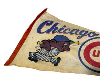 Vintage Chicago Cubs 1960's Bear Wrigley Field Felt Banner 