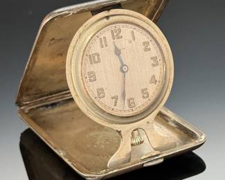 1926 Elgin Pocket Watch Folding Desk Clock Model 7 Grade 291 Travel 