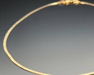 14k Gold Herringbone Necklace 16in 