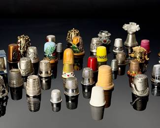 Lot of 37 Mixed Thimbles   
