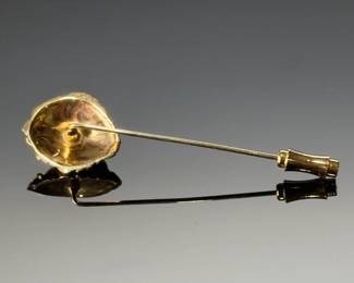 14k Gold & Diamond Lion Head Stick Pin