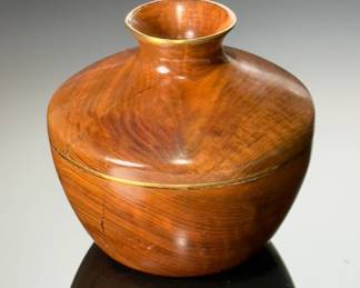 Philip F Brown Custom Turned Wood Vase Studio Art 