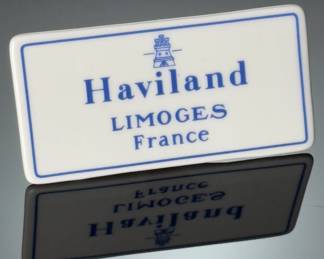 Lot of 2 Vintage HAVILAND LIMOGES Porcelain Dealer Promo Store Signs 