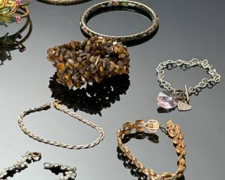 Lot of 19 Vintage Costume Jewelry Bracelets Bangles  