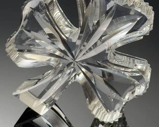 Waterford Crystal 3-Leaf Shamrock Paperweight  