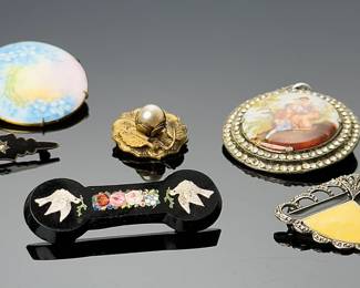 Lot of 6 Vintage Brooches Pins 