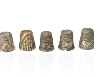 Lot of 7 Antique Ketcham & McDougall Sterling Silver Thimbles 