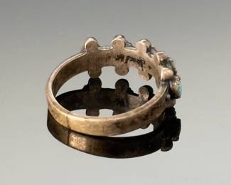 Antique Native American Sterling Silver & Turquoise Ring 
