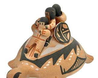 Edwina Tosa Jemez Pueblo Pottery Turtle Storyteller Figure 