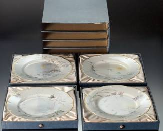 4pc Haviland Limoges "Theatre Des Saisons" Season Plates Porcelaine China 