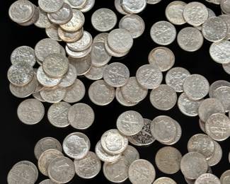 Lot of 231 Pre 1964 Roosevelt Dime Coins 