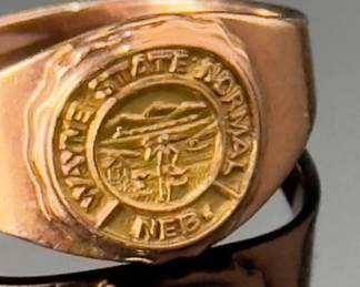 Vintage 10k Gold Wayne State Normal Nebraska Class Ring 