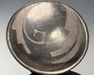 San Ildefonso Juanita Wo-peen Gonzales Pottery Blackware Dish Native American 