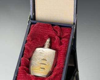 Antique Sterling Silver Japanese Perfume Bottle in Original Box