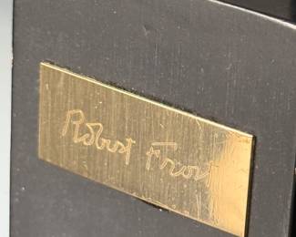 Leo Cherne Robert Frost Head Bust Art Sculpture Signature on Base Vintage 1961