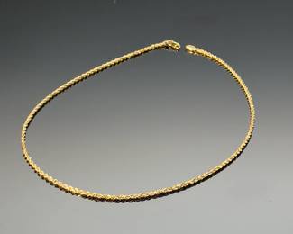 14k Gold Diamond Cut Rope Necklace 20in 2mm