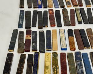 Lot of 100 Antique Original Straight Razor Boxes/Cases