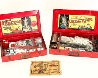 Lot of 2 Vintage Gilbert Erector Sets No. 6 1/2 & 7 1/2 