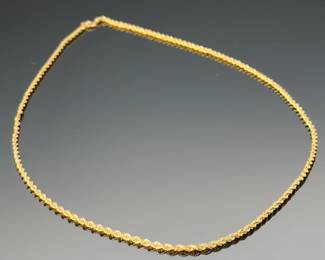 10k Gold Diamond Cut Rope Necklace 18in 1.5mm
