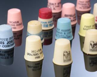 Lot of 24 Vintage Plastic Advertising Thimbles 