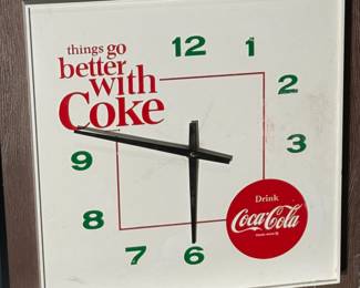 AS-IS Vintage drink Coca-Cola clock Things Go Better With Coke advertising collectable