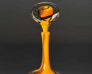 Loan Nemtoi Studio Art Glass Vase Bottle