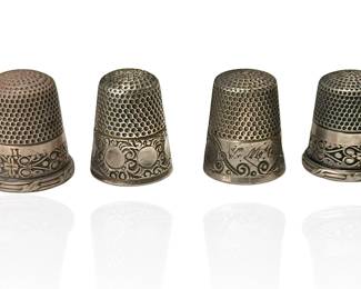 Lot of 4 Antique Ketcham & McDougall Sterling Silver Thimbles 