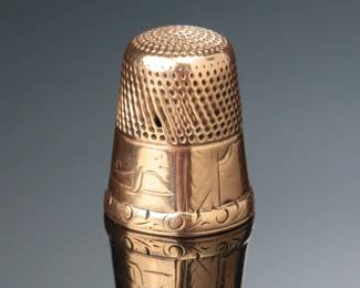 14k Gold Antique Victorian Sewing Thimble 