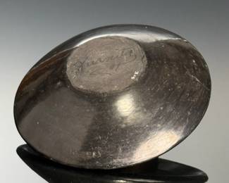 San Ildefonso Juanita Wo-peen Gonzales Pottery Blackware Dish Native American 