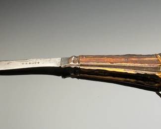 Sheffield US Navy Square-Point Rope Knife Military Stag Handle 