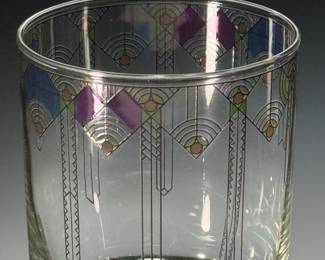 2pc Frank Lloyd Wright April Showers Double Old Fashioned Glasses 