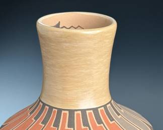 Jemez Pueblo Juanita Fragua Polychrome Pot Vase Native American Pottery 