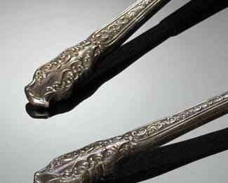 Vintage Sterling Silver & Bakelite Salad Servers