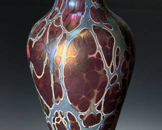 Studio Art Glass Vase Iridescent Signed Mario Real