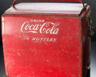  1950s Vintage Coca-Cola Cavalier Picnic Carry Cooler Jr. with Bottle Opener Coke 
