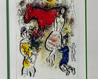 Marc Chagall The Little Red Horse (Le Petit Cheval Rouge) Serigraph Framed Art