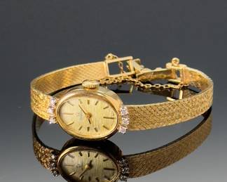 14k Gold & Diamond Omega Ladies Watch 1070 Movement 