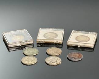 Lot of 8 Pre 1964 Kennedy Half Dollar Coins 1/2 