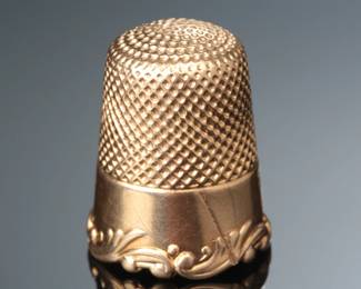 14k Gold Antique Victorian Sewing Thimble #9